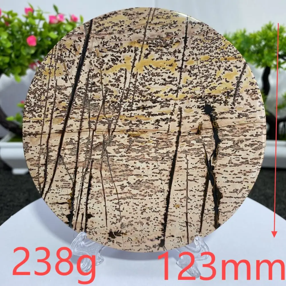 Picture stone Landscape Paintings Plate  Natural rough stone cut home decoration ornaments Mineral specimens +Bracket