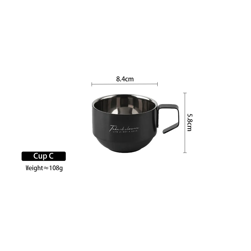 

Черная кружка из нержавеющей стали 304, 200 мл