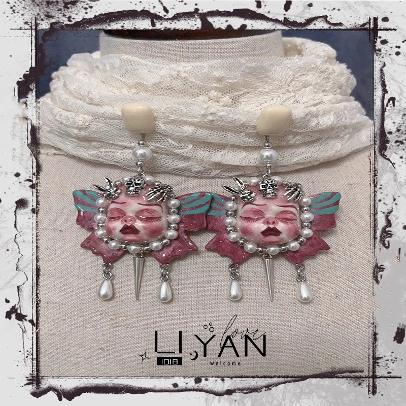 Новинка 2024 серьги с героями мультфильмов неооготические женские украшения