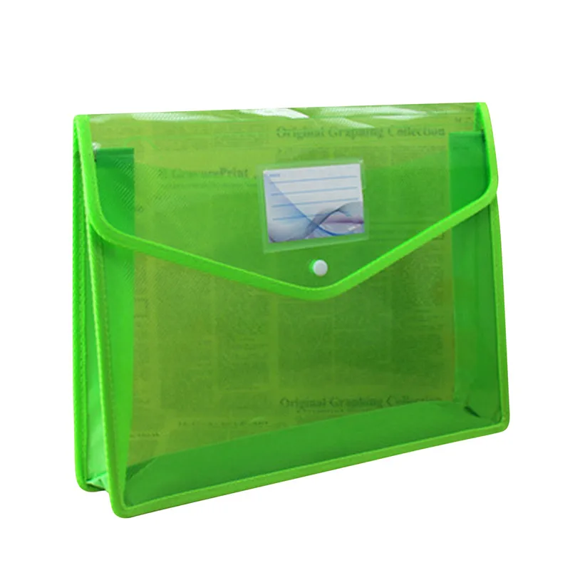 

A4 File Bag Transparent Waterproof Information Bag Folder Business Side Pocket Colorful Document Files For School Office Home
