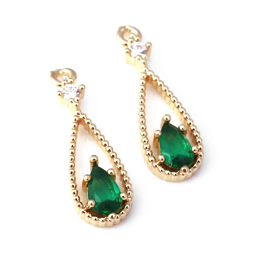 Подвески в форме капли из 18-каратного золота 10 шт