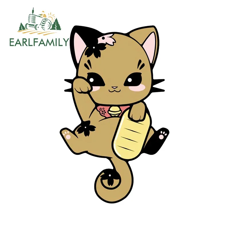 

EARLFAMILY 13 см X 9,9 см для черной кошки, наклейки для фотографий, граффити, аниме Водонепроницаемая наклейка с защитой от царапин