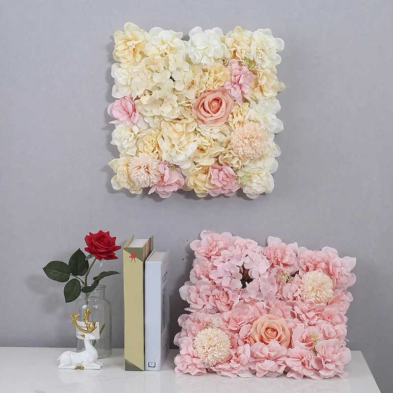 

Artificial Flower 3D Backdrop Wall Panels With Hydrangea Peony For Baby Shower Background Party Activities Wedding Decoration