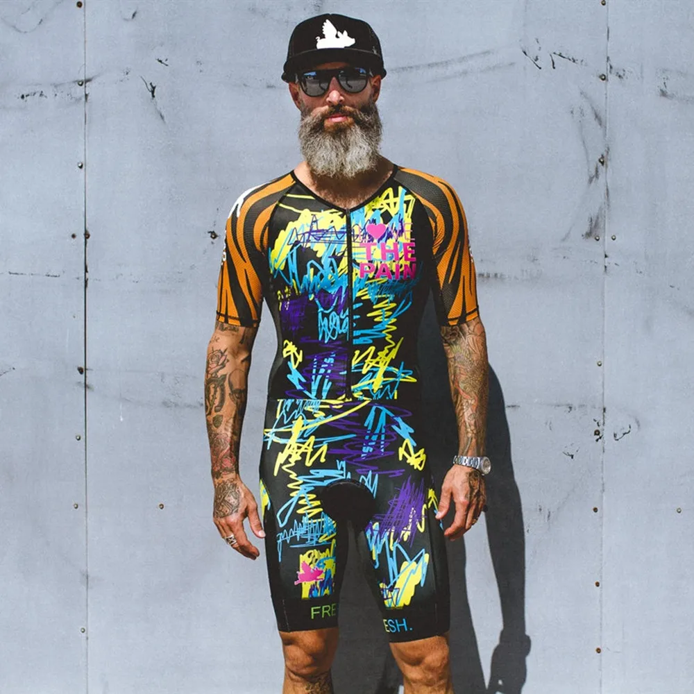 Мужской велосипедный костюм Love The Pain триатлоновый с короткими рукавами