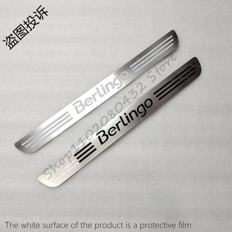 

Car Sticker For Citroen Berlingo B9 2008-2019 Door Sill Guards Stainless Scuff Plate Pedal Trim Styling Protect Car Accessories