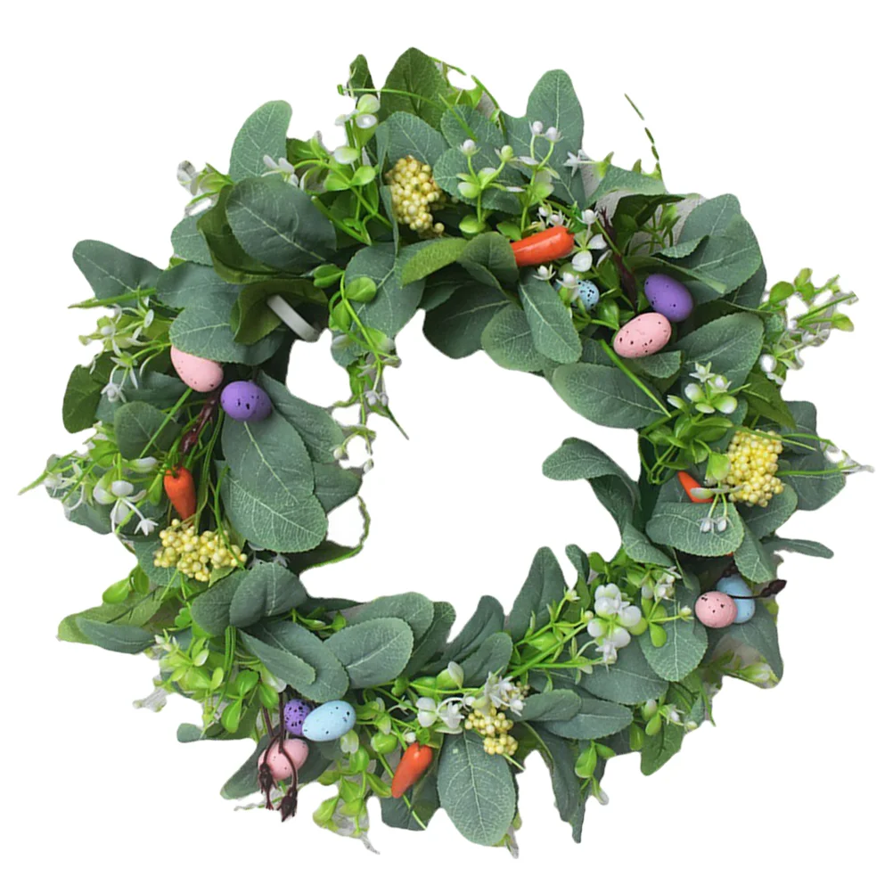 

Easter Wreath Home Décor Artificial Wreath Ornament Eggs Easter Window Wreath Silk Cloth Pe Easter Egg Wreath