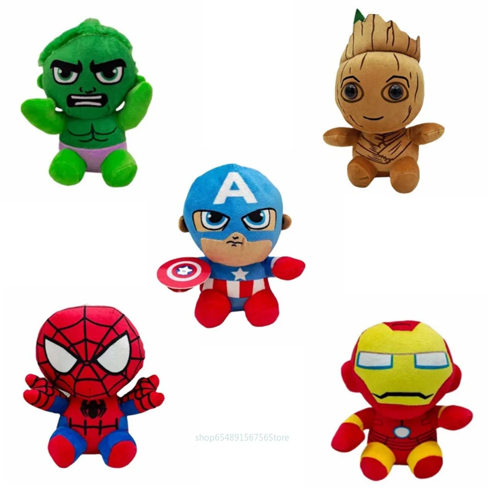 

Disney The Avengers Plush Dolls Spiderman Hulk Iron Man Captain America Black Panther Groot Stuffed Doll Toys Kids Gifts 20cm
