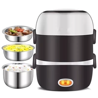 220v mini electric rice cooker 23 layers available steamer stainless steel inner portable meal thermal heating lunch box