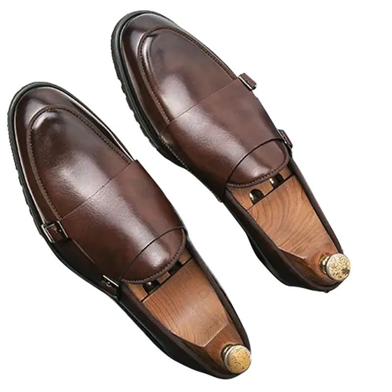 

DAFENP Hot Sale Formal Men Pedal Leather Casual Best Party Dress Shoes For Men Office lace-up senior business Leather shoes