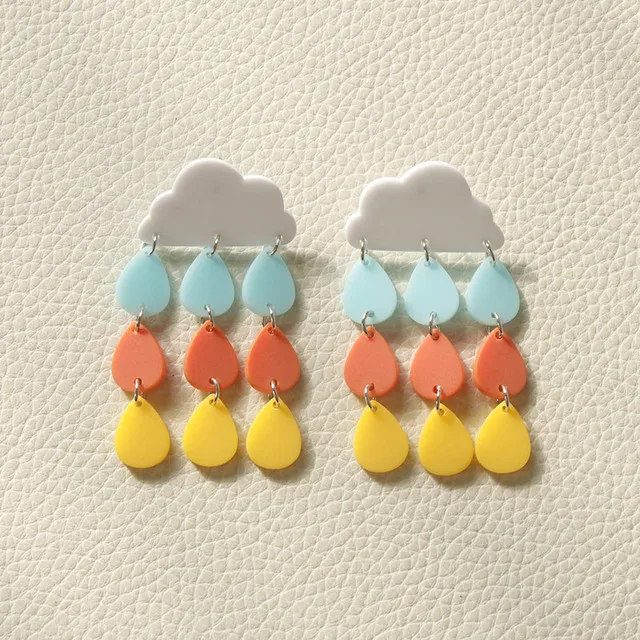 Женские квадратные серьги AOMU разноцветные акриловые в форме облака 1 пара |