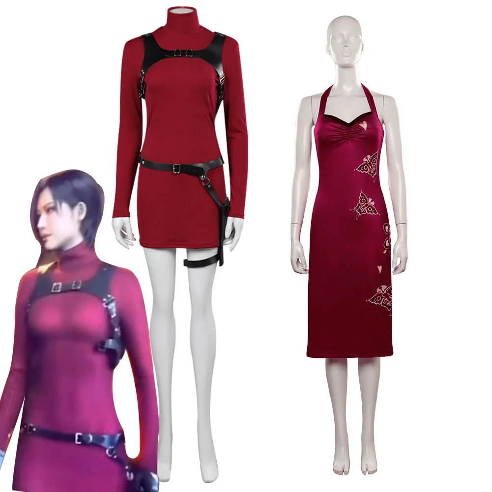 

Biohazard Ada Wong Cosplay Costume For Girls Women Game Resident 4 Dress Halloween Carnival Party Female Role Disguise Clothes