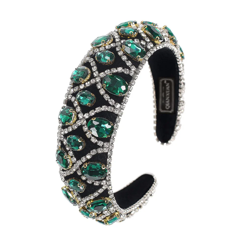 

Rhinestone Headband Sponge Headdress Retro Baroque Style Hairband Girl Decors Decoration Woman Accessory