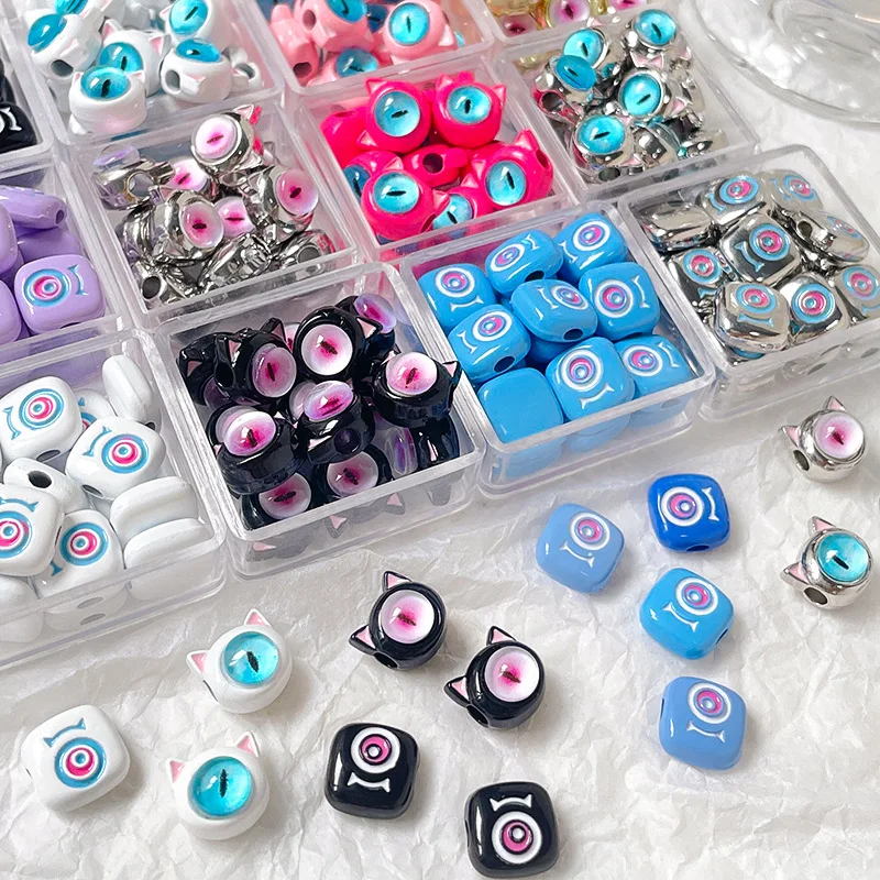 Забавные стальные ювелирные изделия 2 шт. Забавный котенок один глаз монстр