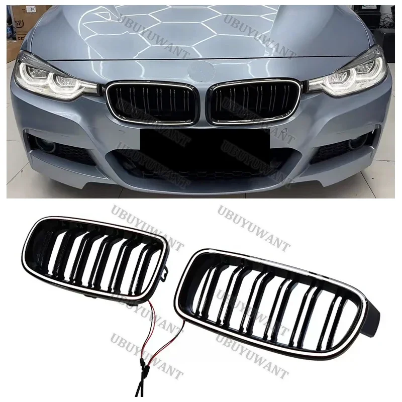 Фото Для BMW 3 серии 13-18 F30 F31 320i 330i 335i передняя решетка бампера решетка ABS сменные решетки светодиодная решетка №3