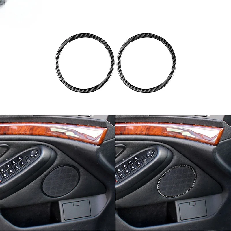 

Car Horn Audio Equipm Panel Cover Ring 2 PCS For BMW 5 Series M5 E39 1998-2003 Carbon Fiber Stickers Interior Accessories
