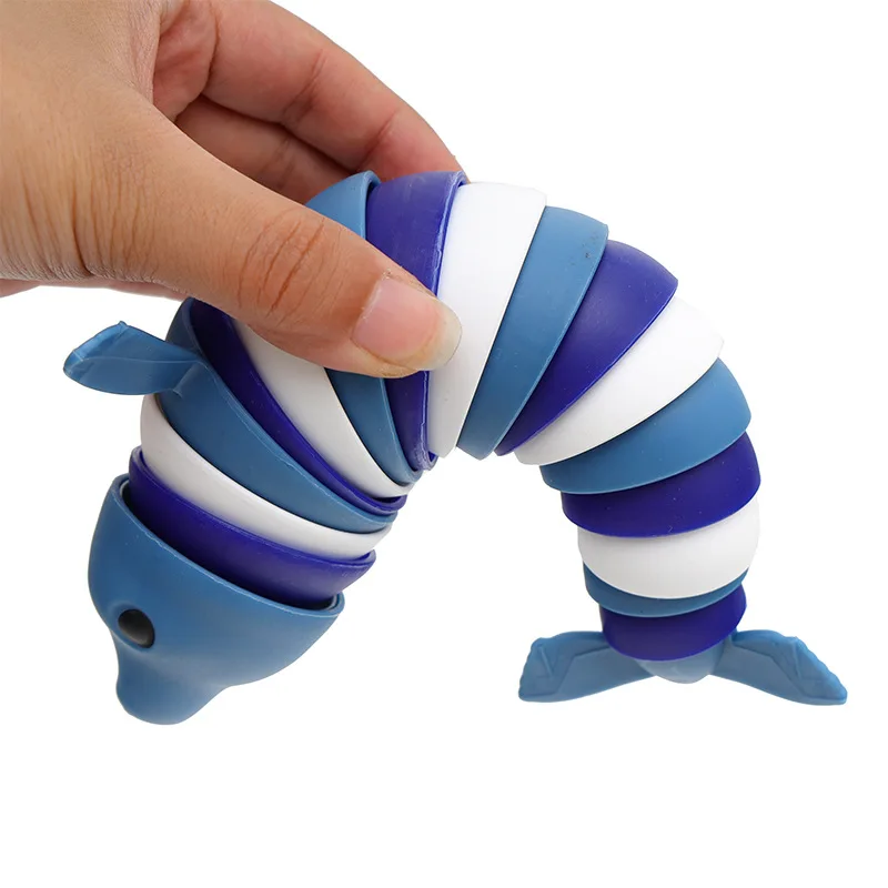 Z30 2022 Cute Shark Beach Flip Flexible Fingertip Snail Sensory Stressrelief Fun Toy Adult Antistress Squirming Slug Fidget Toys