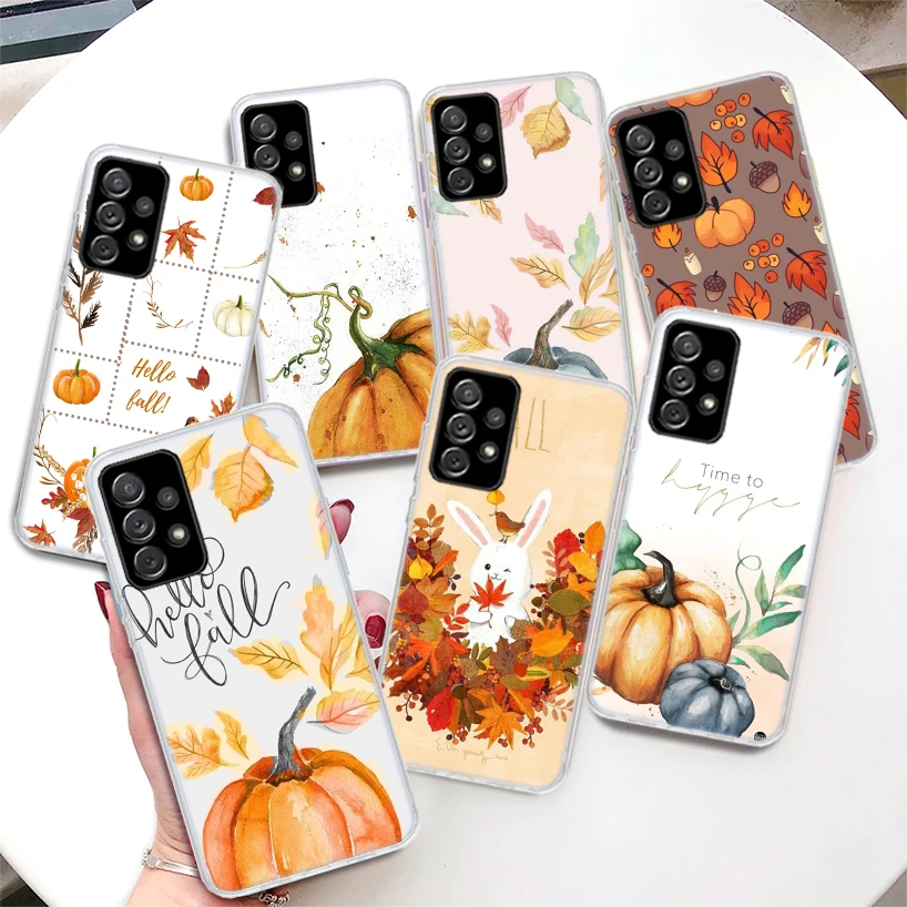Чехол с рисунком тыквы на осень для Samsung Galaxy A51 A50 A71 A70 A41 A40 A31 A30 A21S A20E A10 A11 A01 A6 A7 A8 A9