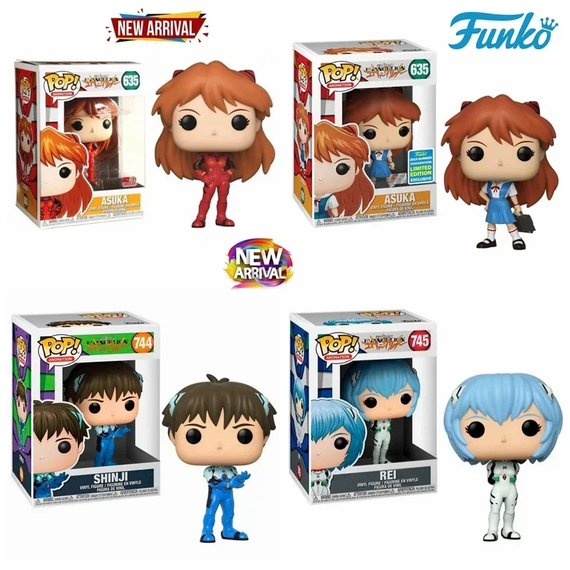 Фото Новый Funko Pop JP Animetion Evangelion REI 745 #   SHINJI 744н #   ASUKA 635 #   Эксклюзивная виниловая фигурка ограниченного выпуска, модель куклы, игрушки №1