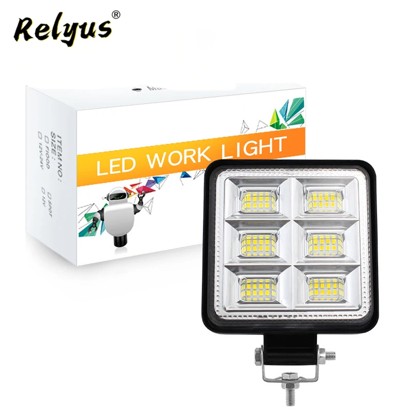 

Алюминиевая сплава Автомобильный светодиодный рабочий светильник 4-дюймовый квадратный водонепроницаемый энергосберегающий высокой ярко...