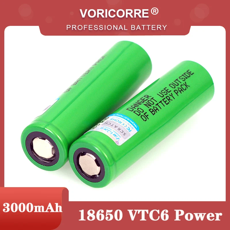 

250pcs VariCore VTC6 3.7V 3000mAh 18650 Li-ion Battery 20A Discharge 18650VTC6 Flashlight batteries