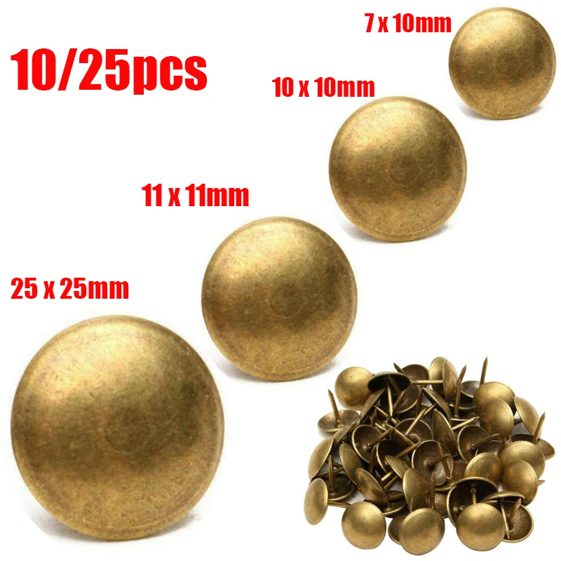 10/25PC Antique Bronze Upholstery Nail Jewelry Gift Wine Case Box Sofa Decorative Tack Stud Pushpin Doornail Hardware