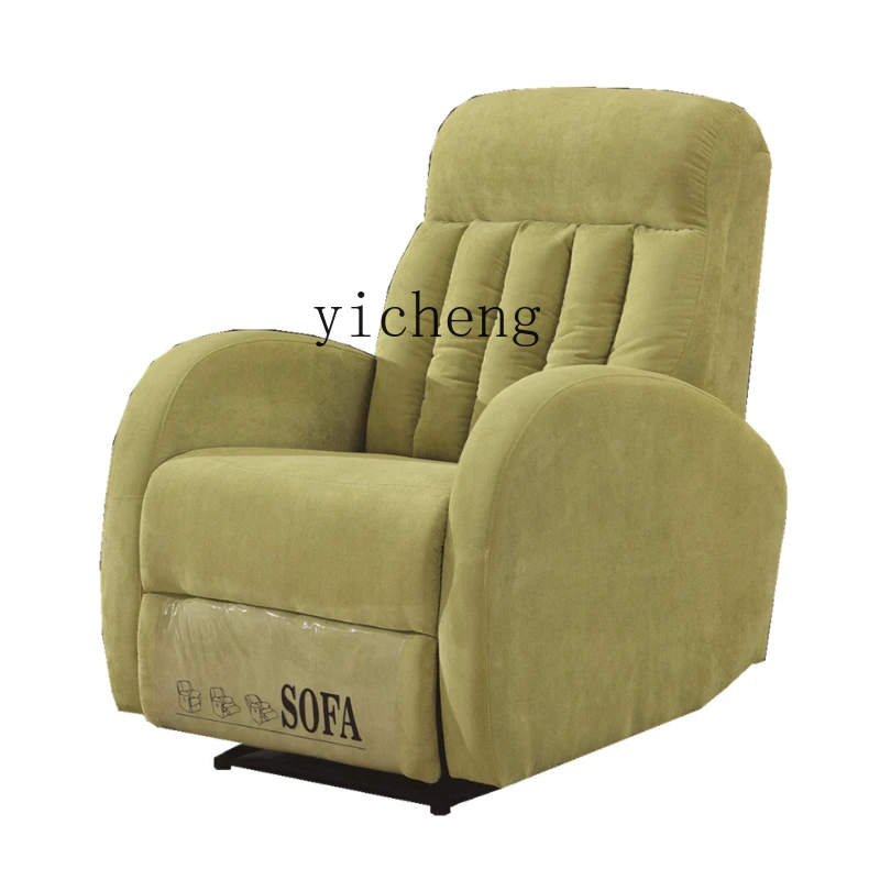 

YY Multifunctional Electric Stretch Sofa Green Linen Single Leisure Sofa Chair