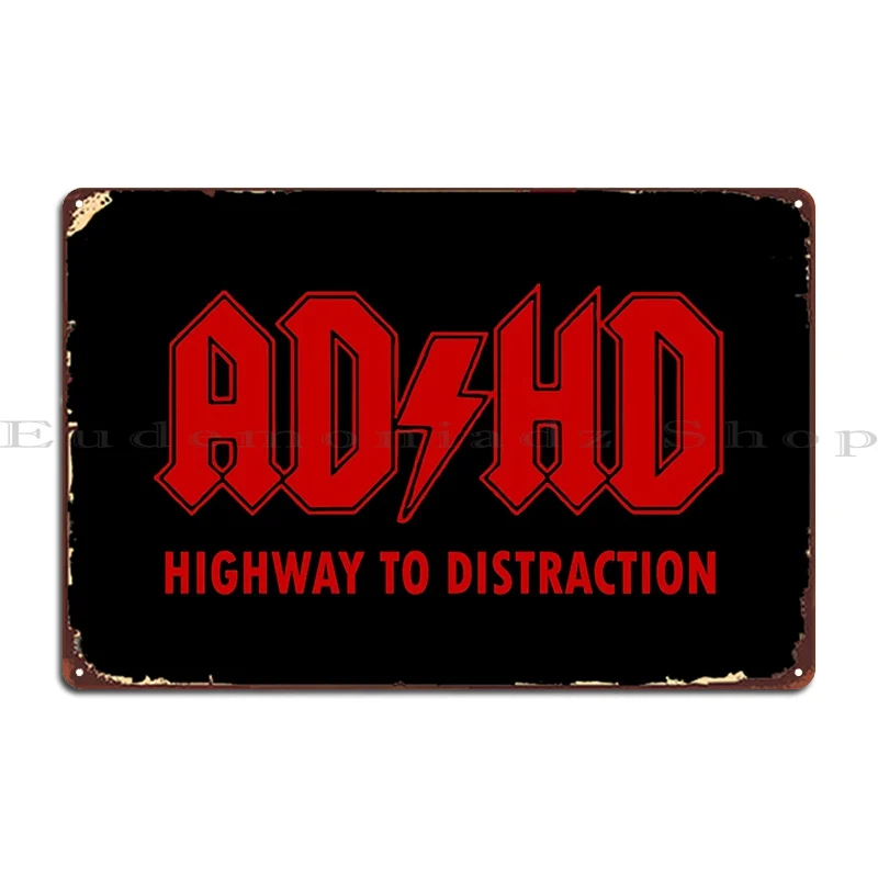 

Adhd Acdc металлический плакат для шуток дизайн клуба создание паба Фреска классический жестяной плакат