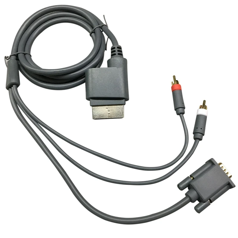 

For XBOX360 To VGA-BOX Cable Monitor Projection TV Audio Video Cable, VGA + 2 RCA Cable Slim Video Audio