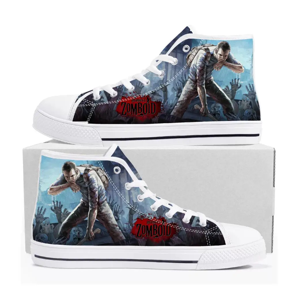 

Project Zomboid High Top Sneakers Cartoon Game Mens Womens Teenager High Quality Fashion Canvas Shoes Casual Tailor Made Sneaker