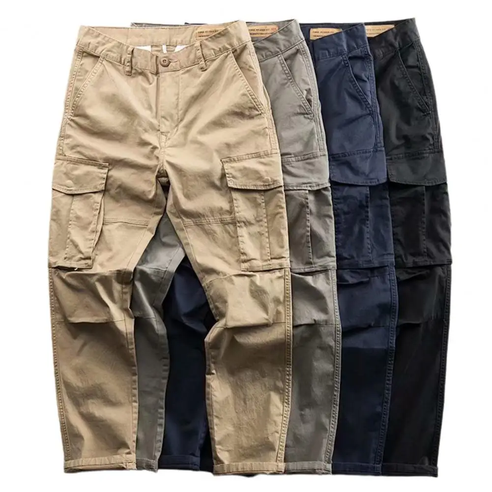 

Men Pants Wear-resistant Fall Pants Long Deep Crotch Great Casual Cargo Pants