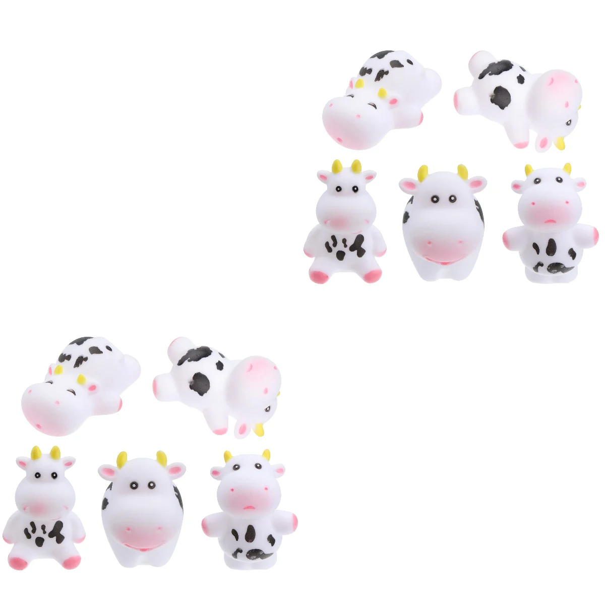 

10 pcs Lovely Cow Shaped Bathtub Shower Plaything Squeeze Sound Bath