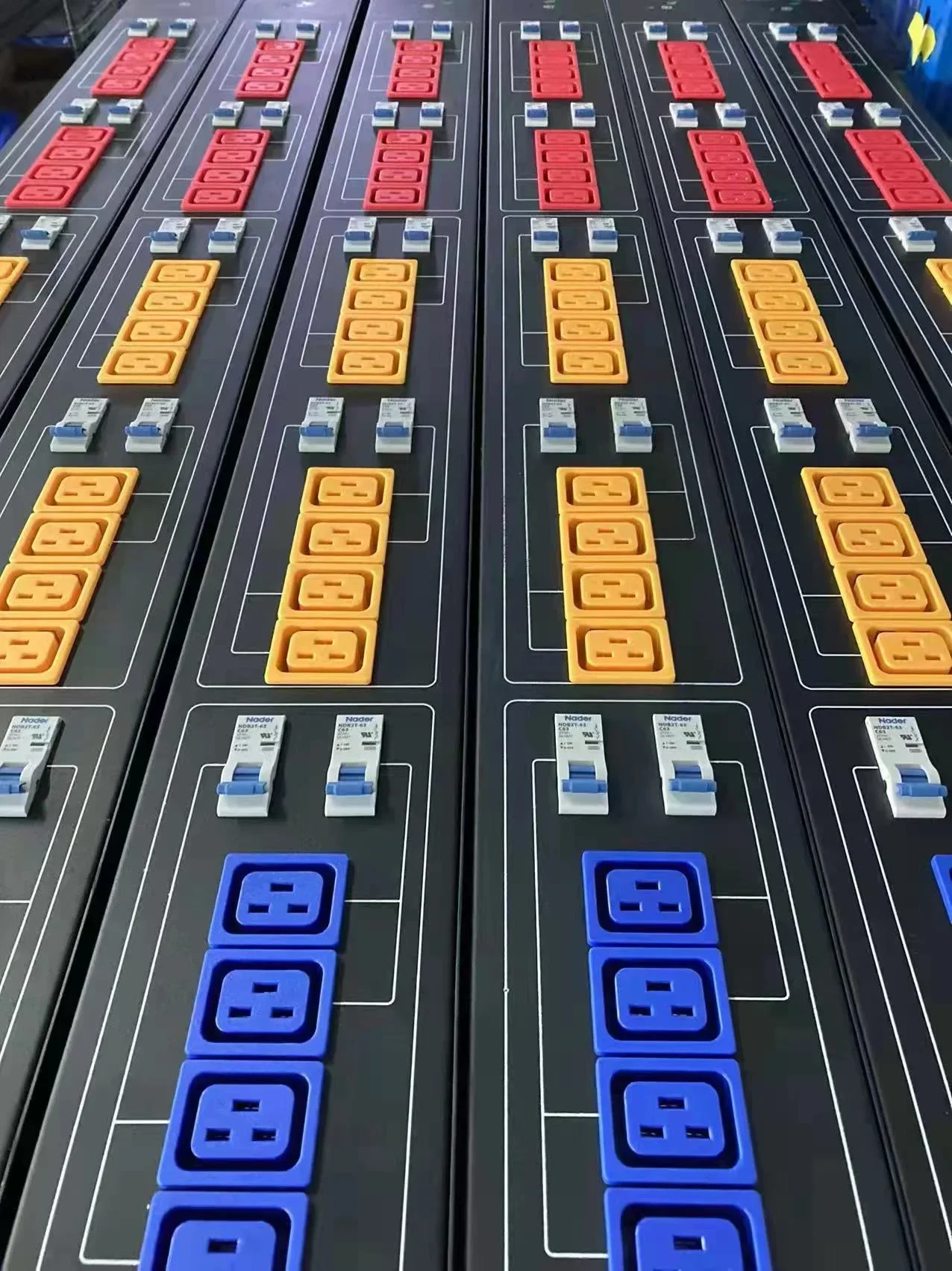 ETL 3-фазный PDU 415 В 220 C19 Розетка Монтаж в стойку Блок распределения питания