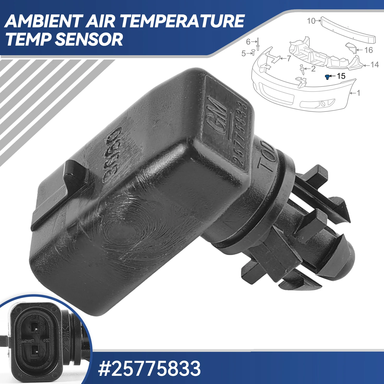 

Датчик температуры внешнего воздуха для GM Chevrolet Cruze Buick Cadillac Opel Vauxhall Astra 25775833 15035786 1802- 484392