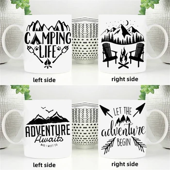 Camping Gifts Night Forest Mountain Creative Coffee Tea Water Milk Cups Camping Mugs Handle Drinkware Vacation Hiking Mug Gifts