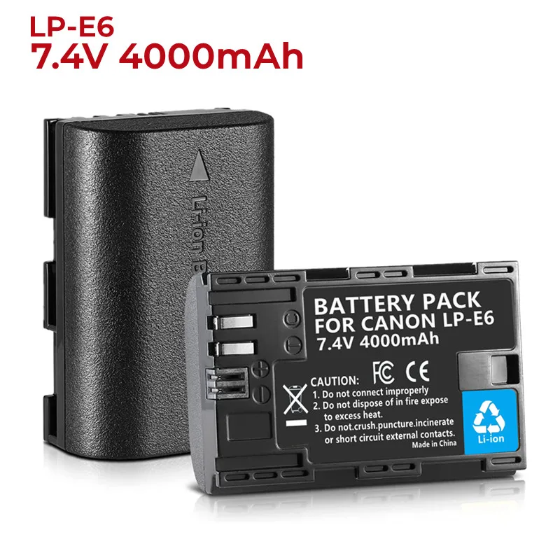 

1-5Pack of LP-E6,LP-E6N Replacement Batteries Compatible with CA R/5D Mark IV/5D Mark II And Cameras BG-E14 BG-E13 BG-E11Grips