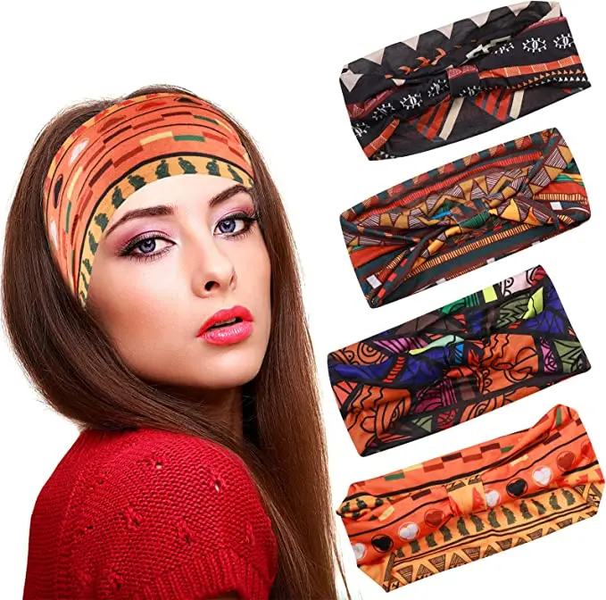 

Ethnic Style Hair Band Portable Soft Foldable Headband Strap Washable Skin Friendly Lightweight Scarf Coverchief