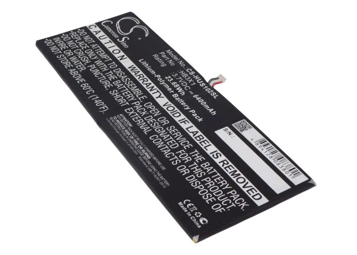 

Cameron Sino Battery For Huawei HB3X1 MediaPad 10 Link,S10-201W,S10-201WA 6400mAh / 23.68Wh