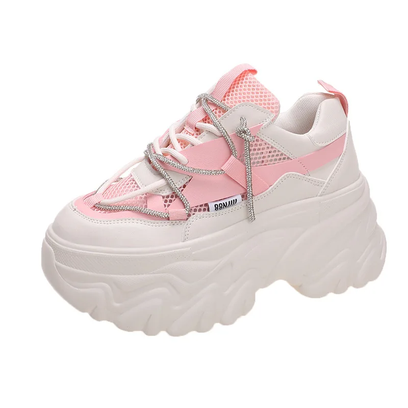 

Маленькие белые туфли на платформе для женщин, Новинка лета 2023, Папины туфли для девушек, увеличенный каблук, женская обувь, кружевная женская обувь