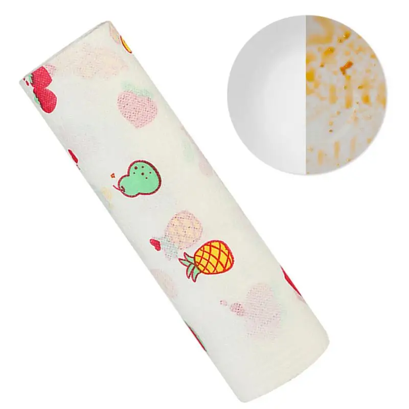

Cleaning Wipe Roll 50 Sheets/Roll Reusable Oil-absorbing Lazy Rag Made With Non-Woven Fabric Material Disposables Washable