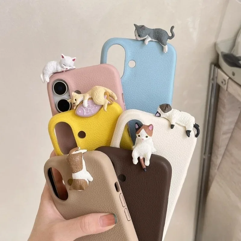 Фото Милый корейский чехол для телефона с котом для Honor X9A X9B 200 100 90 Lite 80 70 60 50 Pro SE X50 GT X40 X40i Magic 6 5 Lite, кожаный чехол №1