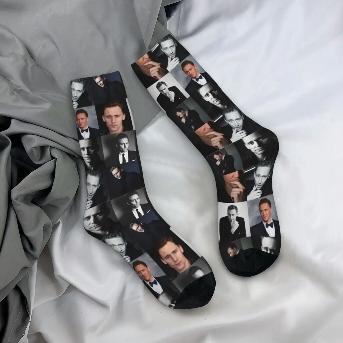 

Tom Hiddleston носки с коллажем Водолей и знаками Зодиака для мужчин и женщин Смешные счастливые носки Harajuku весенние летние зимние носки средней длины подарки