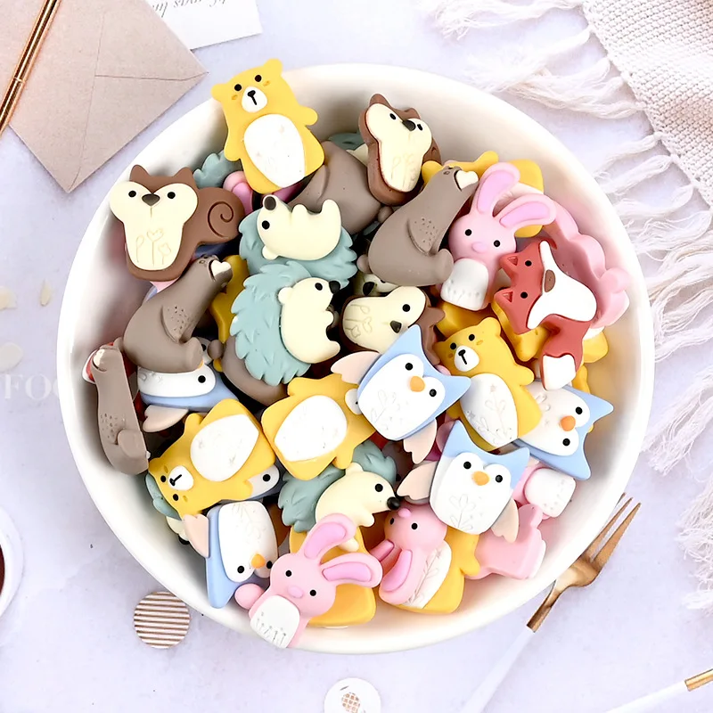 

20Pcs Resin Cartoon Animals Decoration Craft Flatback Cabochon Scrapbooking for Hair Bow Center Embellishments DIY Accessories