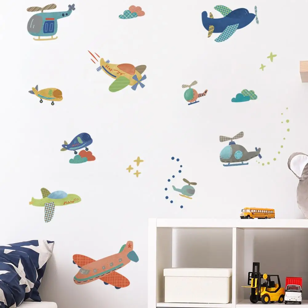 

[ Ready Stock ] Colorful Wall Sticker Cartoon Airplane Diy Wall Decals Art For Kids Room Kindergarten Nursery Playroom Decor