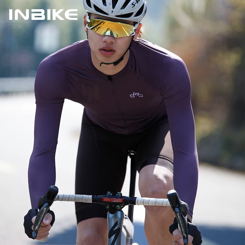 Футболка INBIKE мужская с длинным рукавом Джерси для велоспорта дышащая на молнии