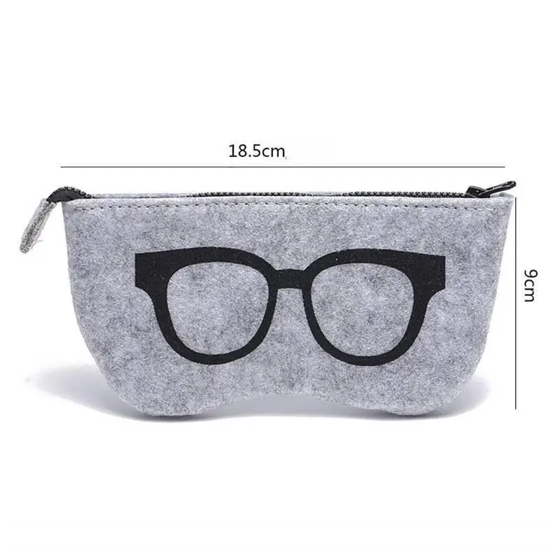 1pc Portable Three-Dimensional Thickened Felt Glasses Bag Soft Felt Zipper Glasses Wallet Bag Glasses Protection Storage Bag images - 6
