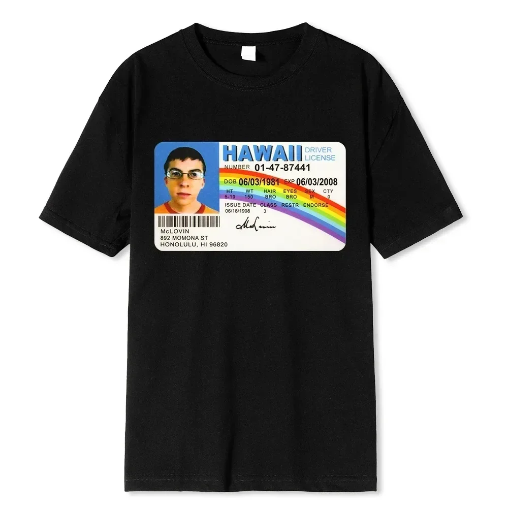 Летняя мужская футболка Mclovin Id Card Superbad Geek с принтом модная уличная большого