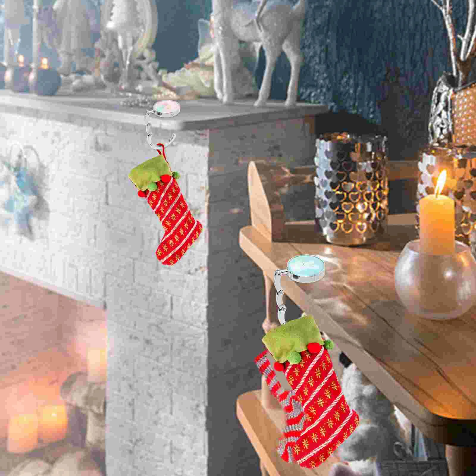 Крючки для рождественской елки подвески камина Настольная сумка складной