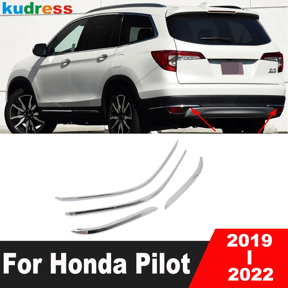 

Front Rear Bumper Corner Cover Trim For Honda Pilot 2019 2020 2021 2022 SUV Chrome Car Anti-collision Molding Strip Accessories