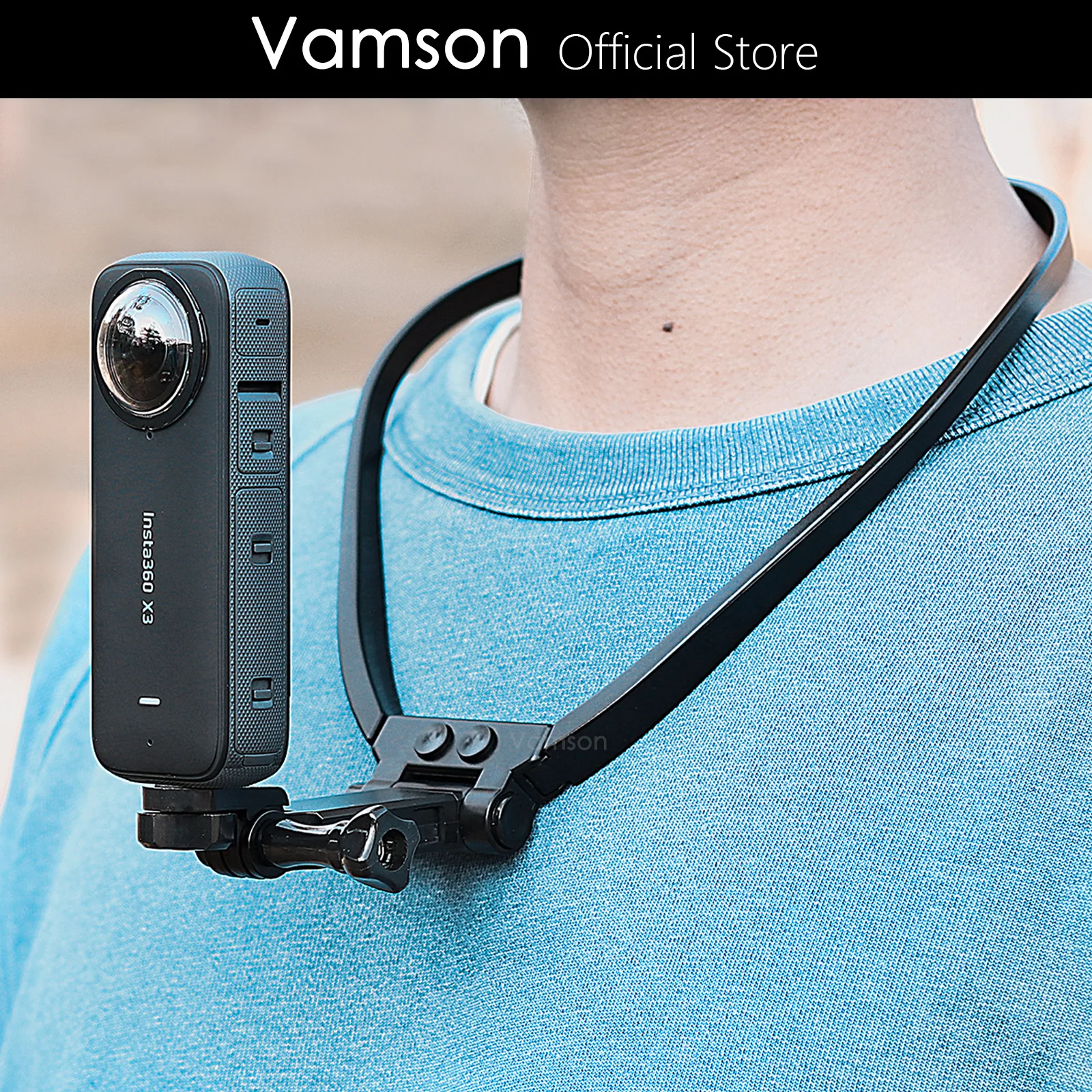 

Vamson Neck Hold Mount for Insta360 X3 GoPro Hero 11 10 9 DJI Osmo Action Camera Anti-shake Lanyard Strap for GoPro Accessories