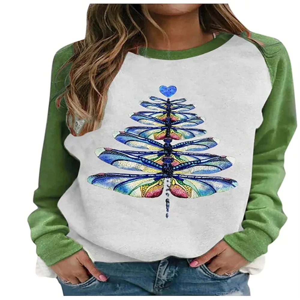 

[New In] Women Casual long sleeves T Shirt 3D Print tree Pattern O-Neck Street Casual Oversized Tops Plus Size